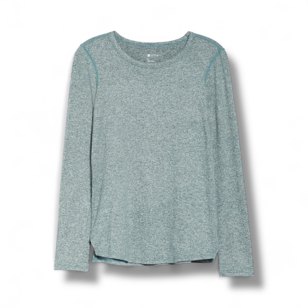 ZELLA LIANA LONG SLEEVE RECYCLED BLEND PERFORMANCE T-SHIRT - XXL Teal Titanic